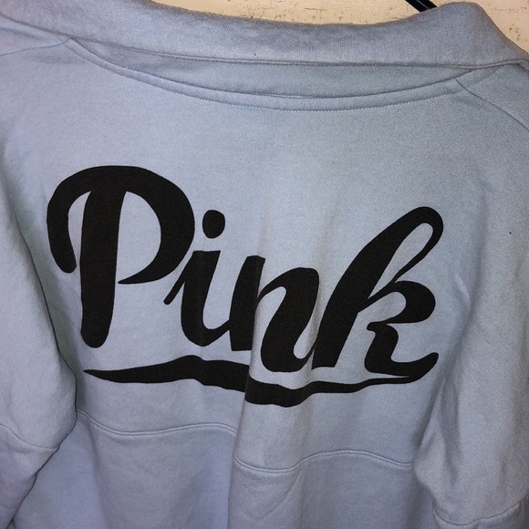 PINK Victoria's Secret quarter button up Blue/black Size small sweatshirt PINK‌ - Picture 10 of 10